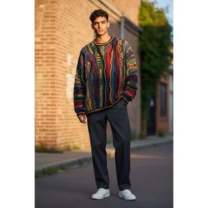 Vintage 90s Tundra Sweater Men's 3X Textured 3D Coogi Style Hip Hop Canada